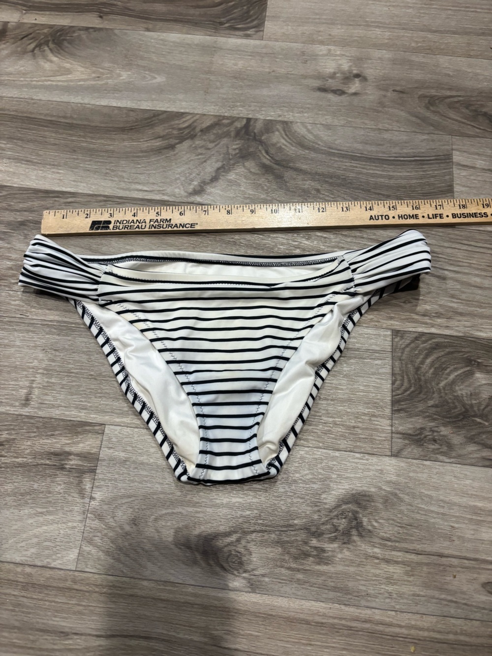 Victoria's Secret Black and White Striped Bikini Bottoms